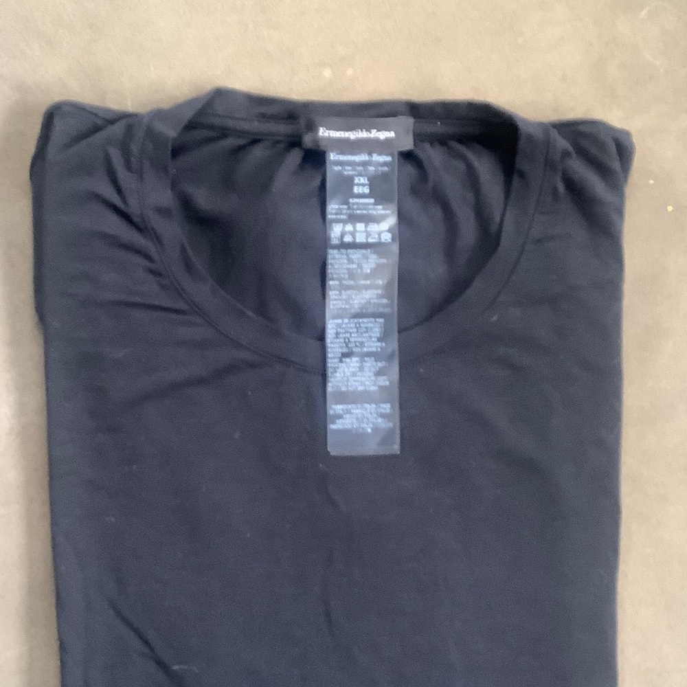 Ermenegildo Zegna Black Short-Sleeve Crewneck Tee XXL